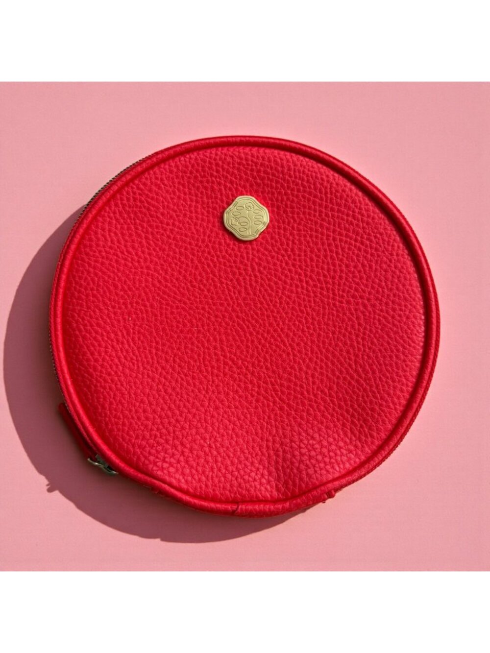 SHISEIDO Ginza Red Round Travel Cosmetic Bag NEW NWOT